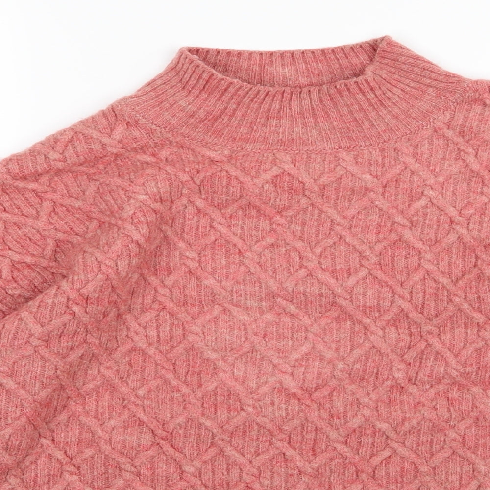 George Womens Pink Argyle/Diamond Knit Pullover Jumper Size S