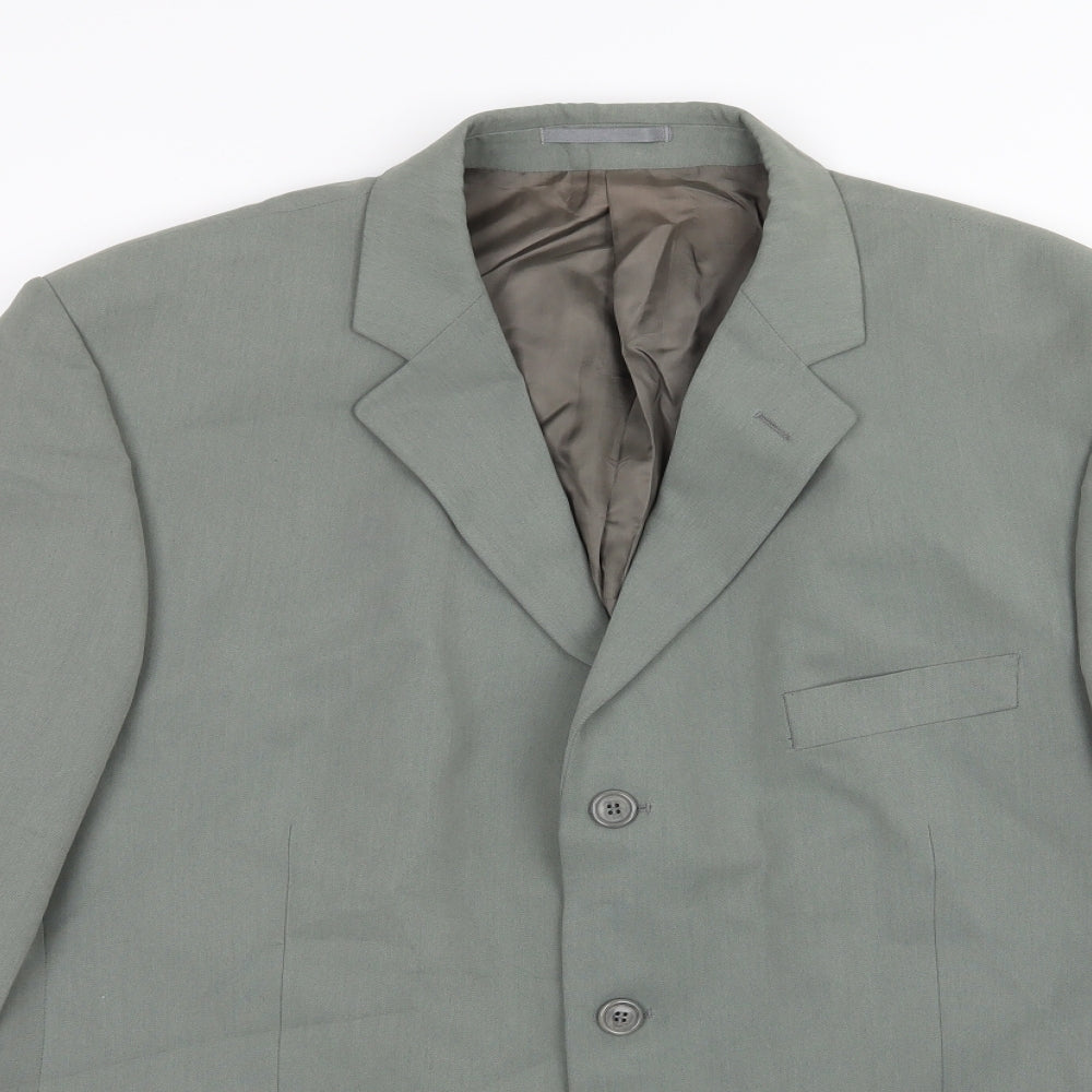 Sovereign Mens Grey  Rayon Jacket Suit Jacket Size 46