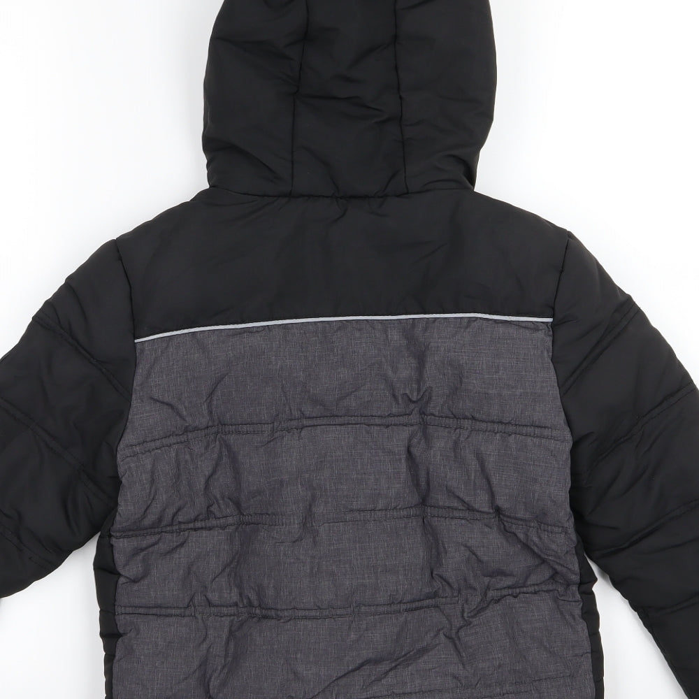 F&F Boys Black Striped  Basic Coat Coat Size 5-6 Years