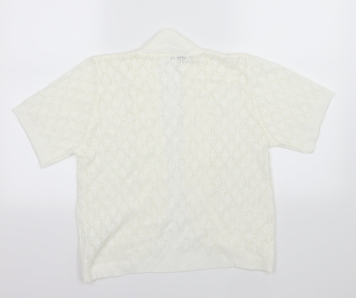 Classic Womens Ivory  Knit Cardigan Jumper Size S