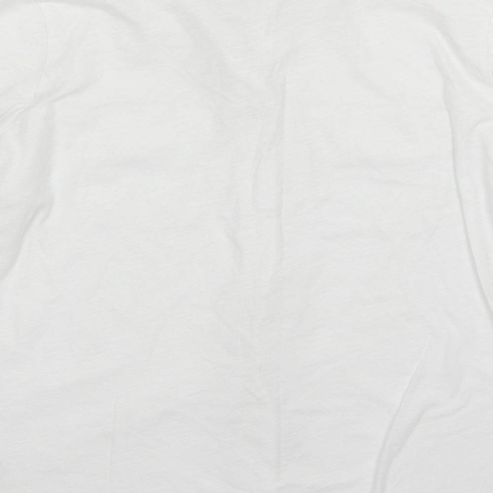 Marks and Spencer Womens White  Jersey Basic Button-Up Size 16