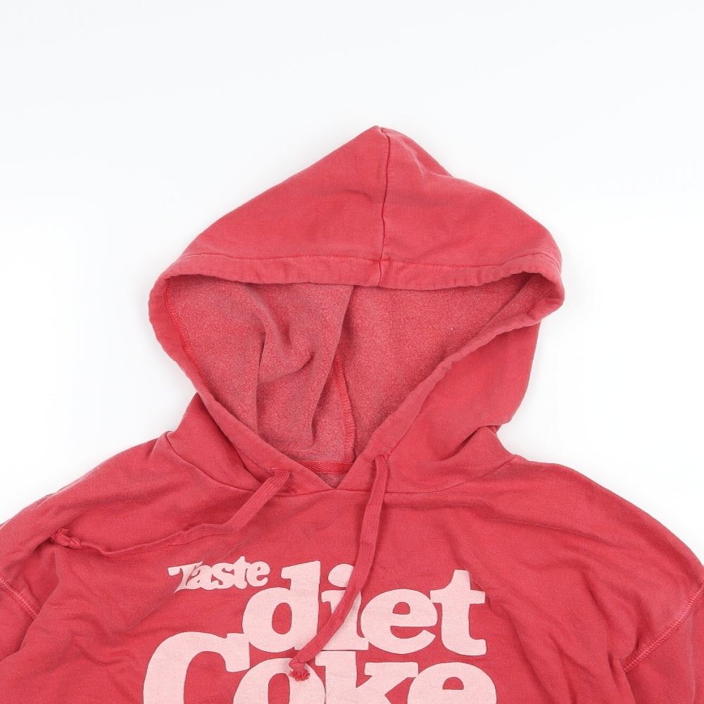 American Eagle Outfitters Womens Red  Jersey Pullover Hoodie Size L  - Coca Cola