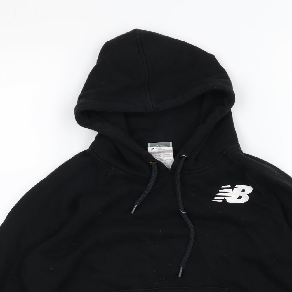 New Balance Womens Black  Jersey Pullover Hoodie Size M