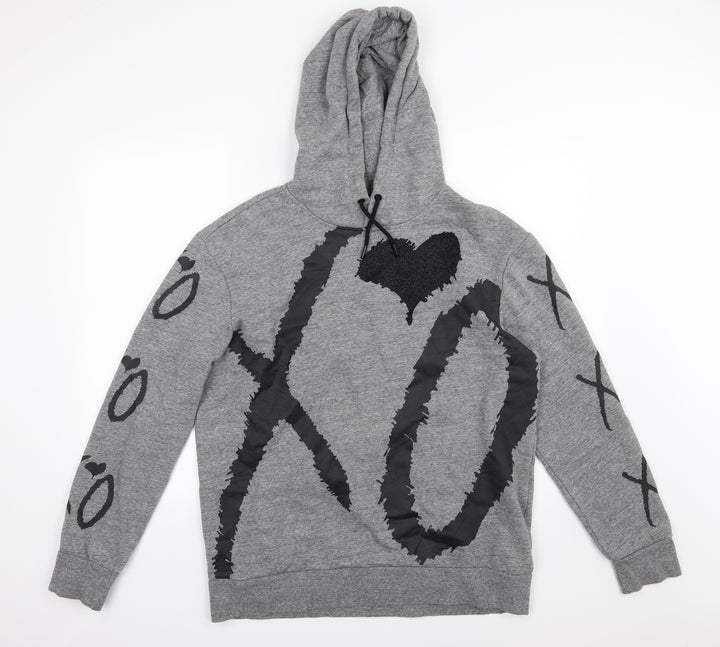 H&M Womens Gold Jersey Pullover Hoodie Size M - XOXO