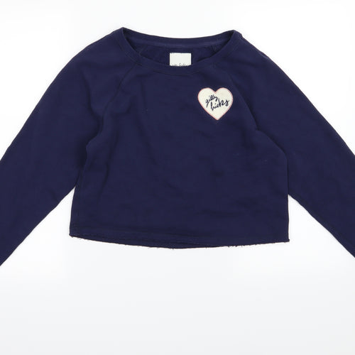 Girly Kicks Womens Blue  Jersey Pullover Sweatshirt Size S