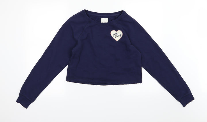 Girly Kicks Womens Blue  Jersey Pullover Sweatshirt Size S