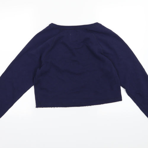 Girly Kicks Womens Blue  Jersey Pullover Sweatshirt Size S