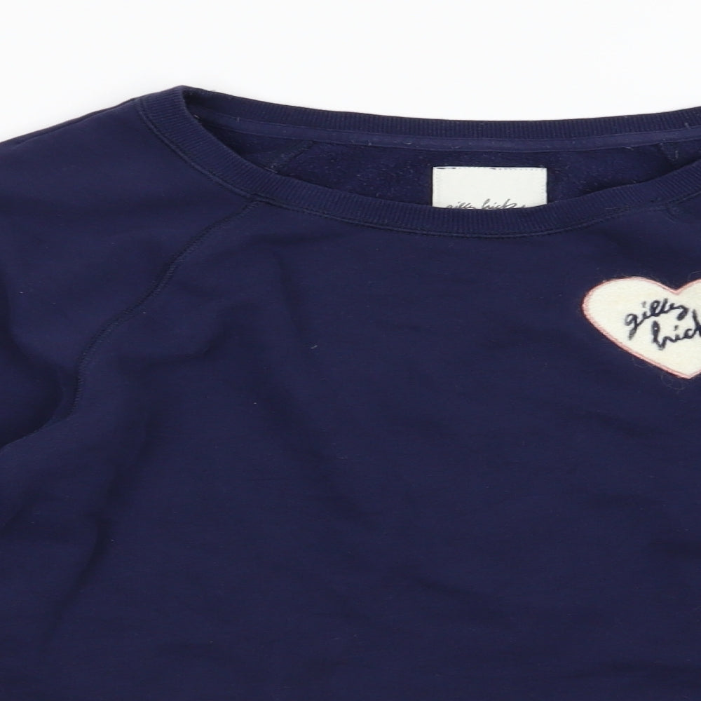 Girly Kicks Womens Blue  Jersey Pullover Sweatshirt Size S