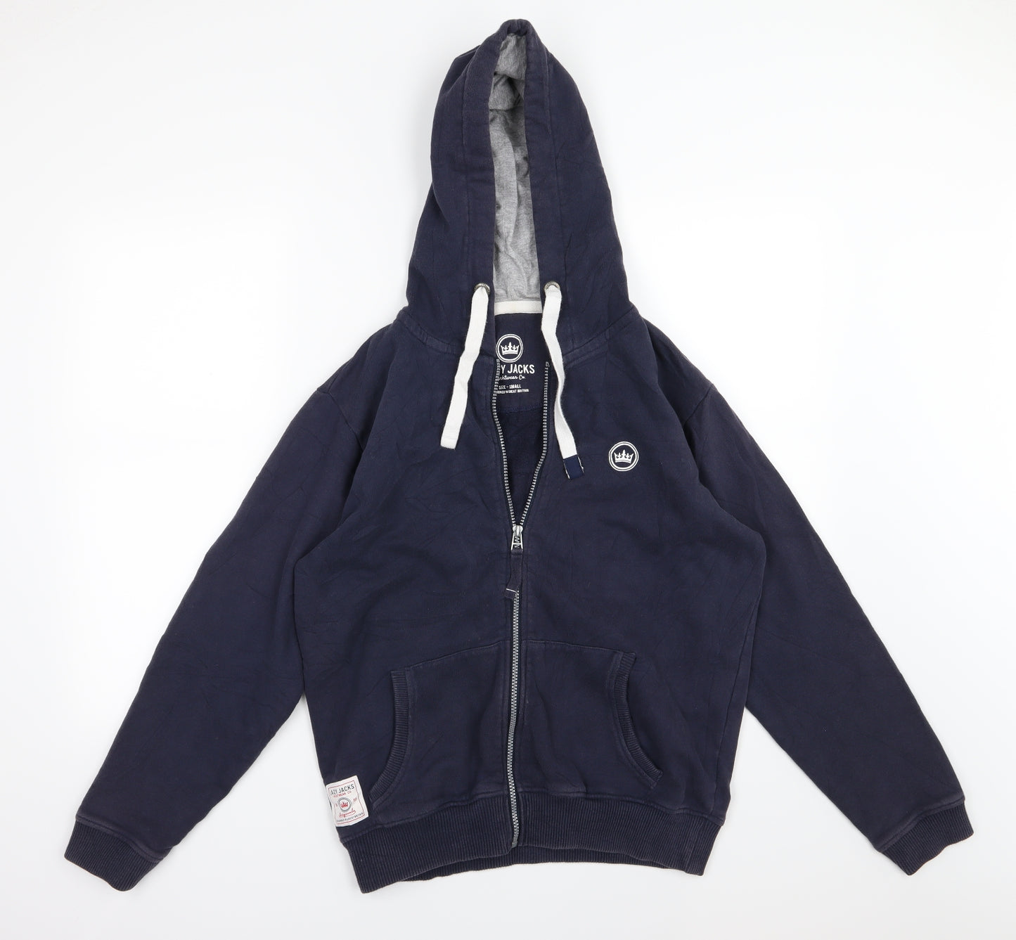 Lazy Jacks Mens Blue  Jersey Full Zip Hoodie Size S