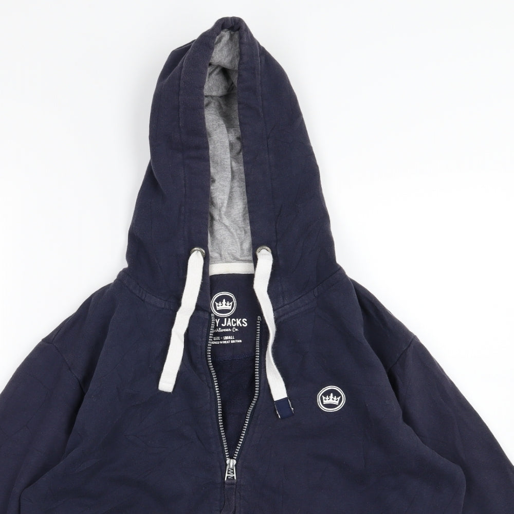 Lazy Jacks Mens Blue  Jersey Full Zip Hoodie Size S