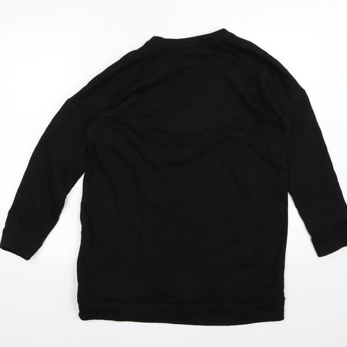 Defacto Womens Black Striped Jersey Pullover Sweatshirt Size XS  - Sequin oversized