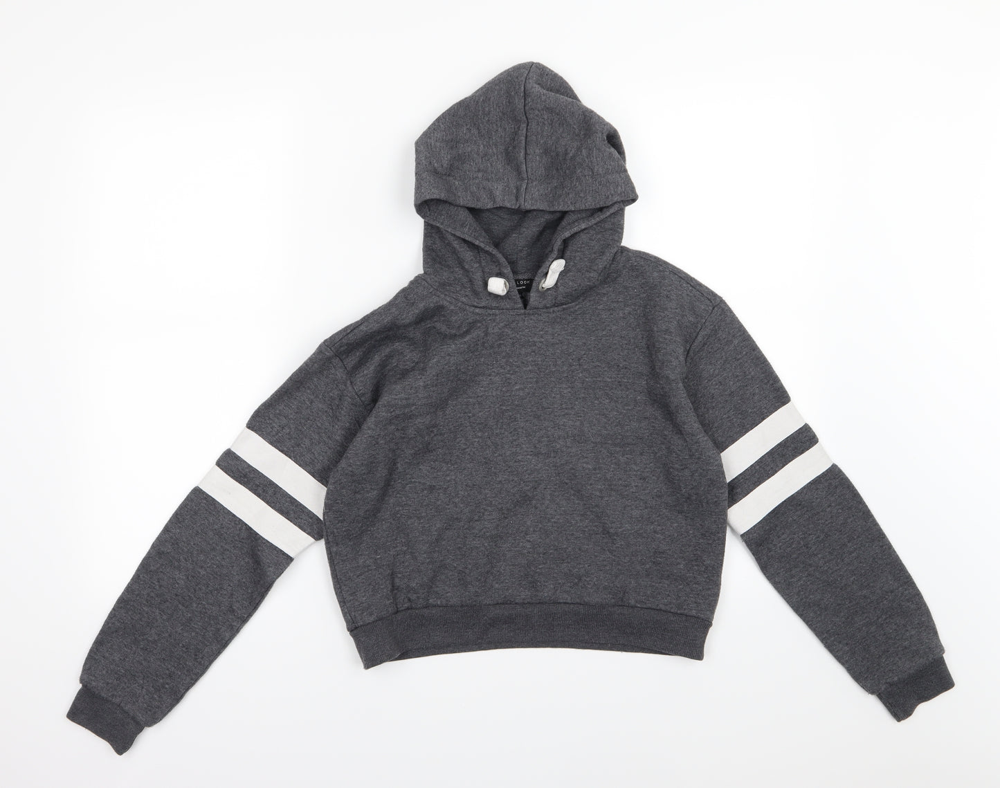 New Look Girls Grey  Jersey Pullover Hoodie Size 12-13 Years  - Cropped