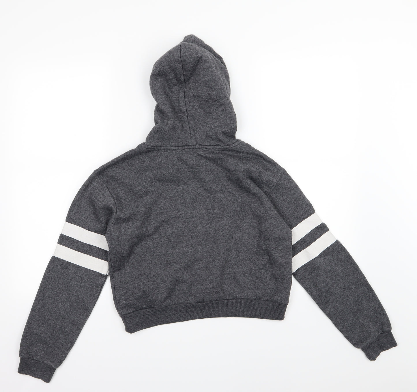 New Look Girls Grey  Jersey Pullover Hoodie Size 12-13 Years  - Cropped