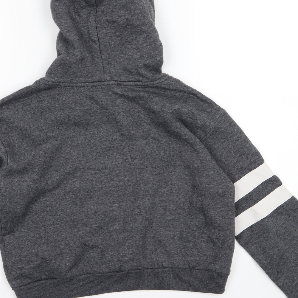 New Look Girls Grey  Jersey Pullover Hoodie Size 12-13 Years  - Cropped