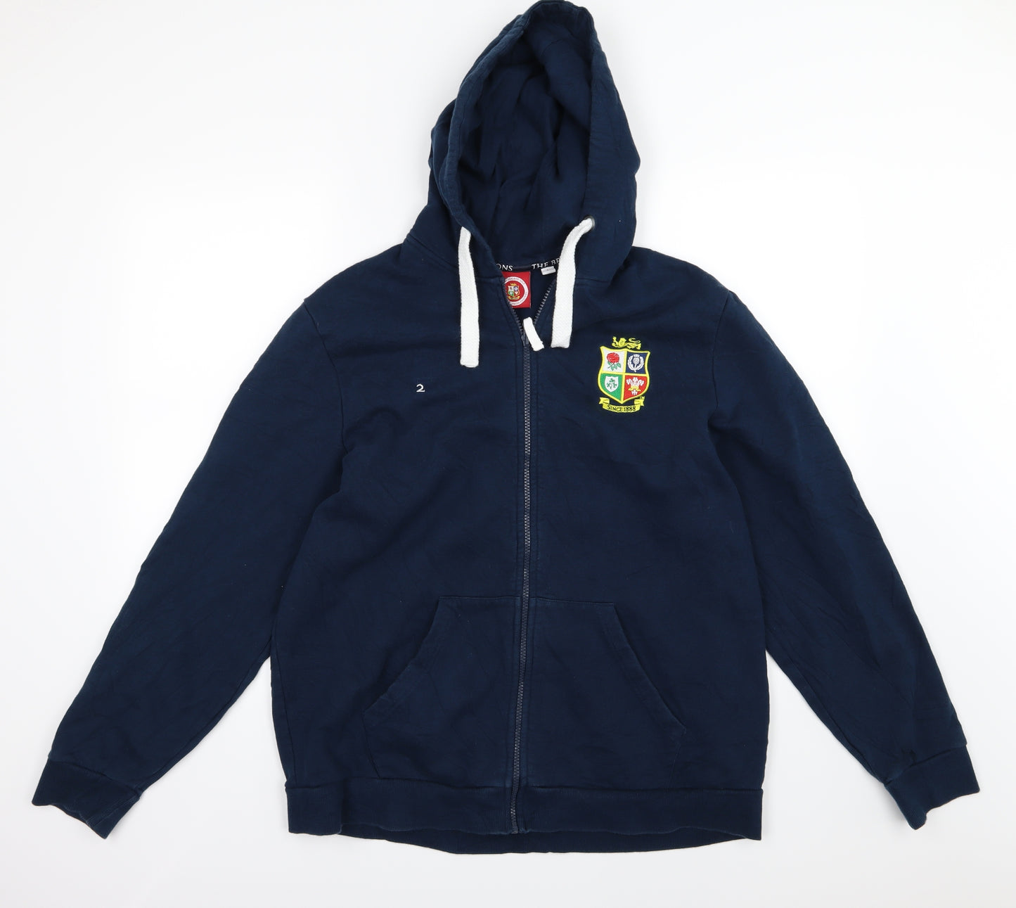 New Zealand 2017 Mens Blue  Jersey Full Zip Hoodie Size L  - The British Lions