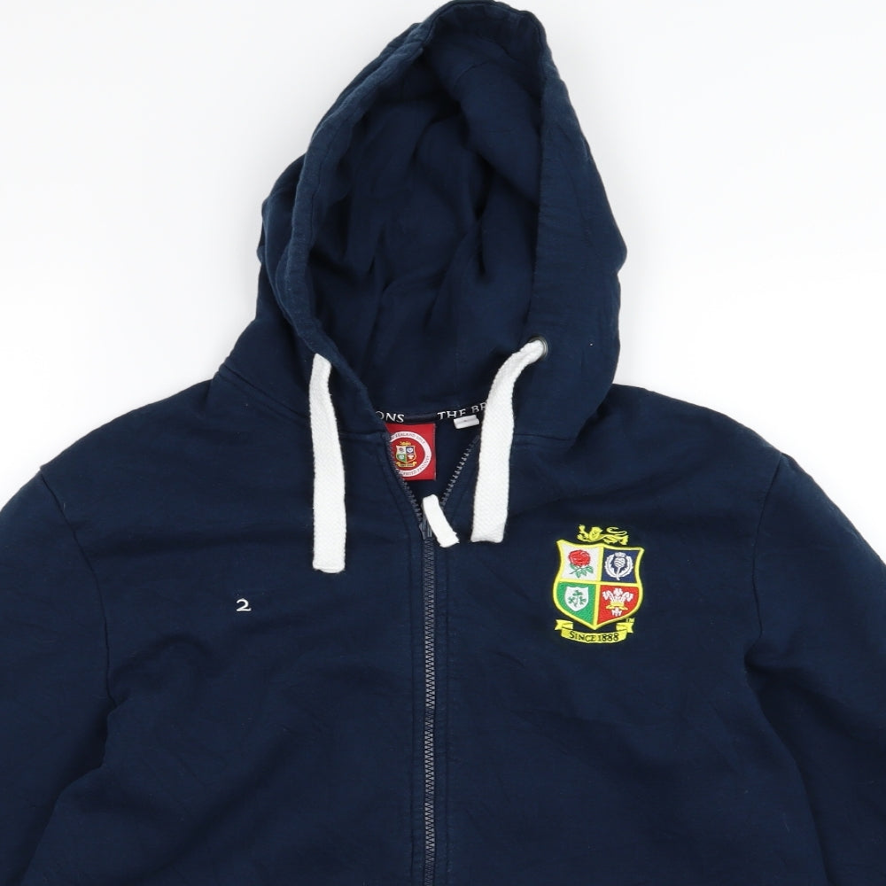 New Zealand 2017 Mens Blue  Jersey Full Zip Hoodie Size L  - The British Lions