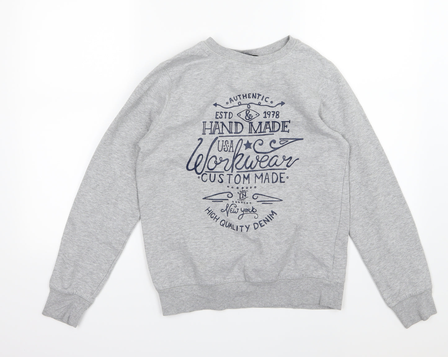 George Boys Grey  Jersey Pullover Sweatshirt Size 13-14 Years