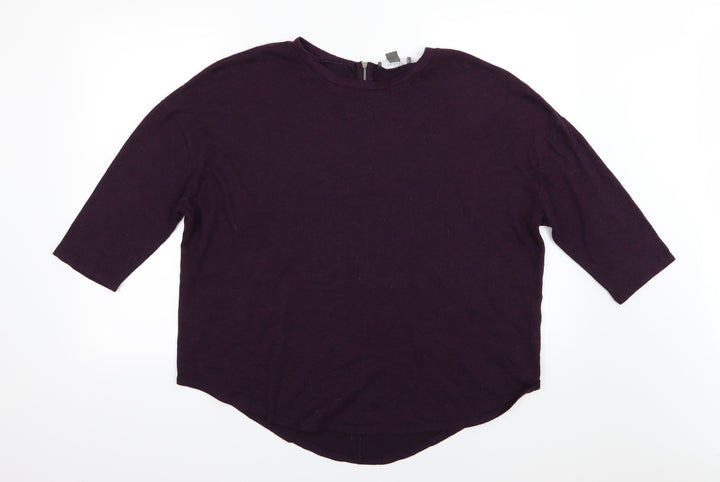 Primark Womens Purple Knit Pullover Jumper Size L