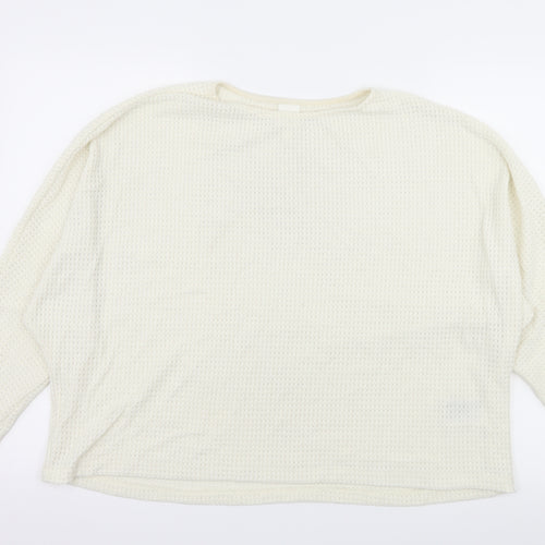 H&M Womens Ivory  Knit Pullover Jumper Size L