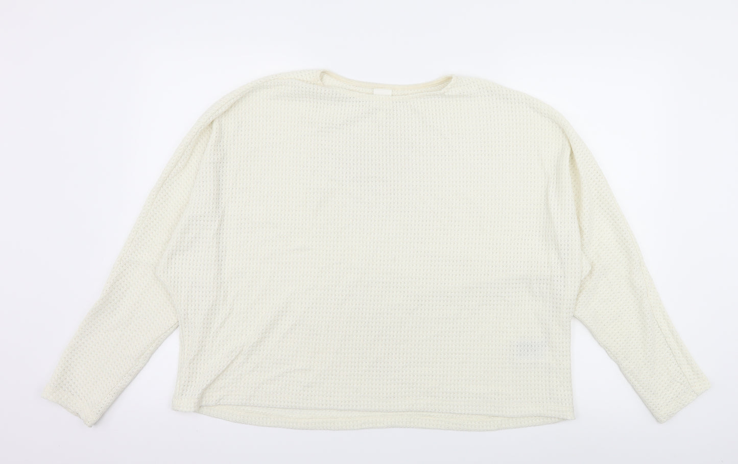 H&M Womens Ivory  Knit Pullover Jumper Size L