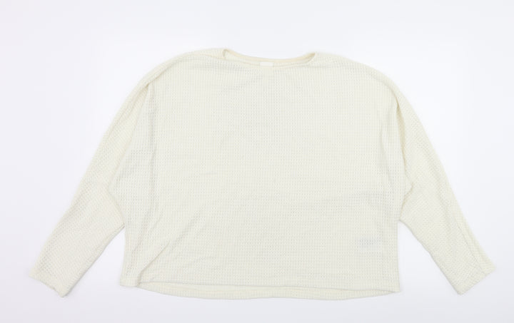 H&M Womens Ivory  Knit Pullover Jumper Size L