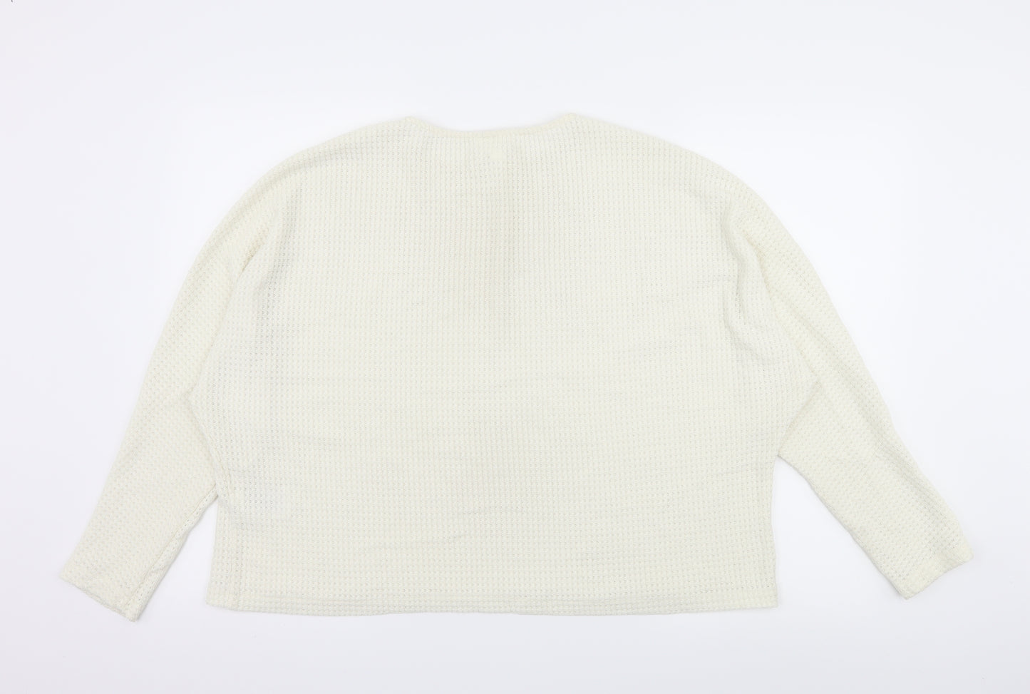 H&M Womens Ivory  Knit Pullover Jumper Size L
