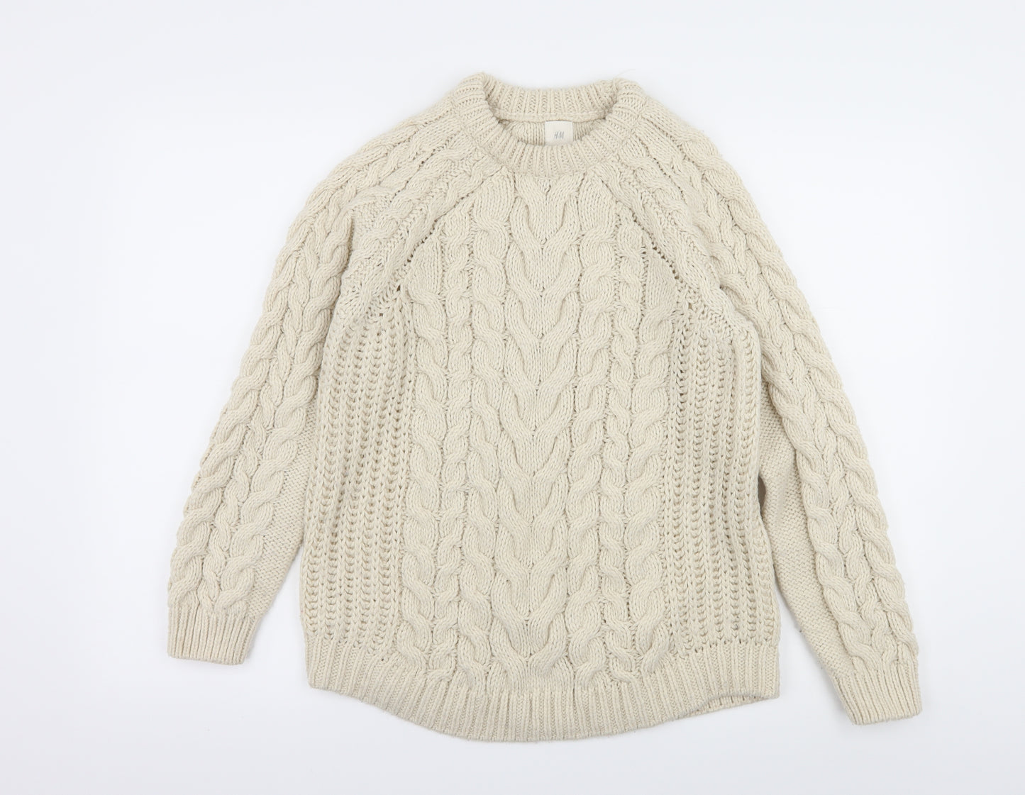 H&M Womens Ivory  Knit Pullover Jumper Size M