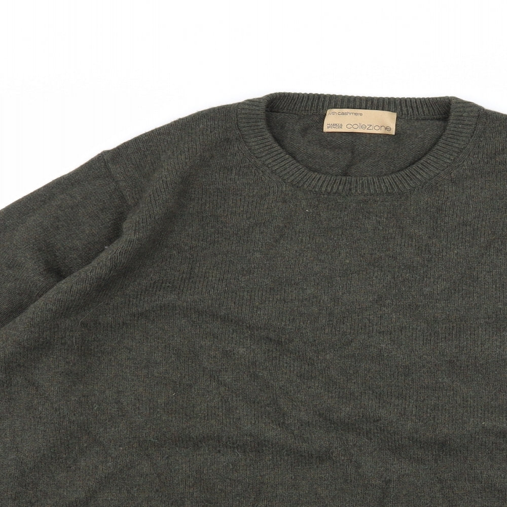 Marks and Spencer Mens Green  Knit Pullover Jumper Size M