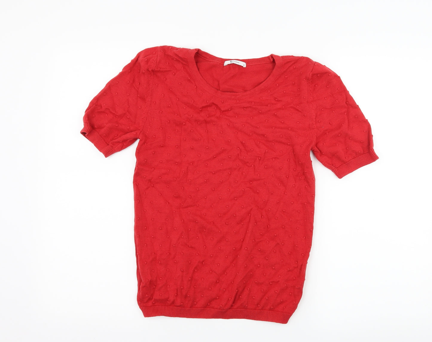 TU Womens Red  Jersey Basic T-Shirt Size 10
