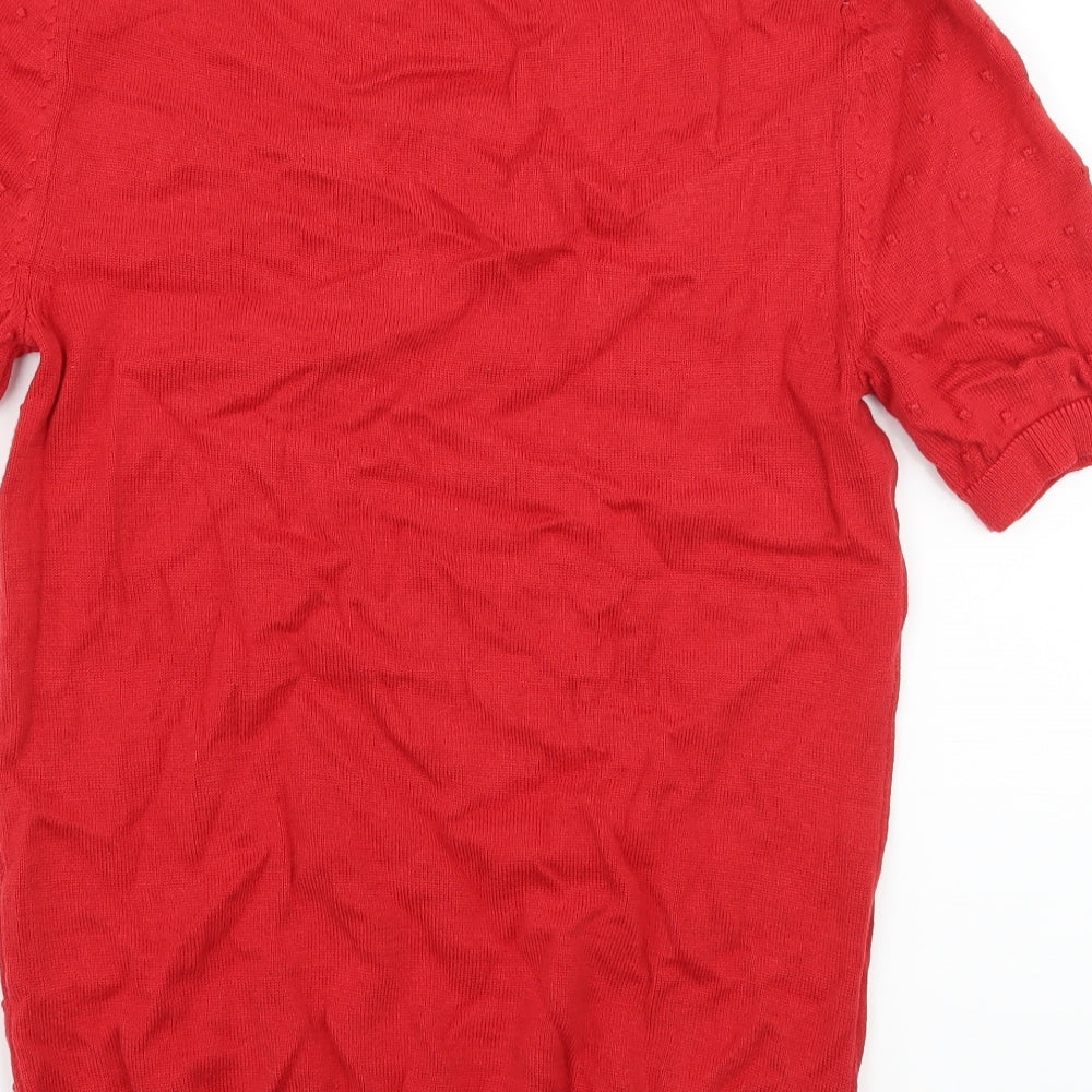 TU Womens Red  Jersey Basic T-Shirt Size 10