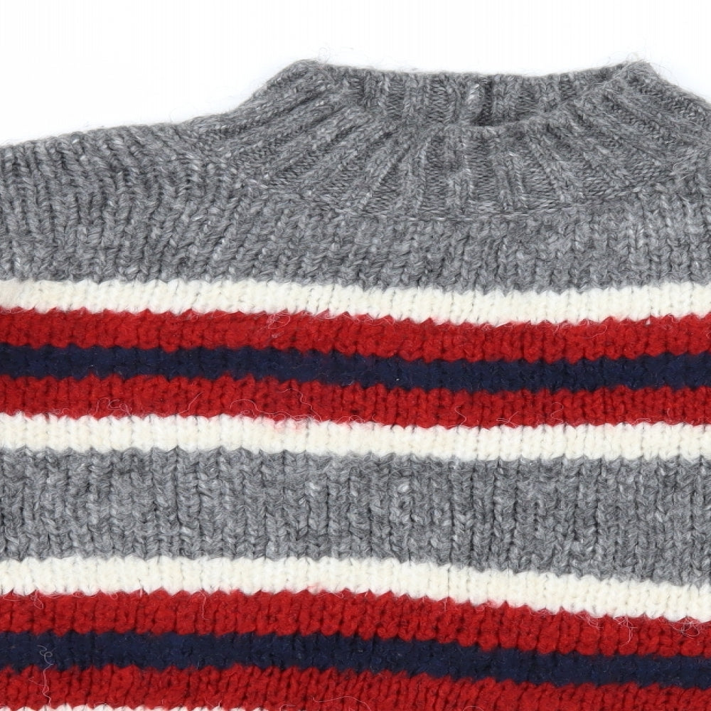 Primark Womens Grey Striped Knit Pullover Jumper Size 14