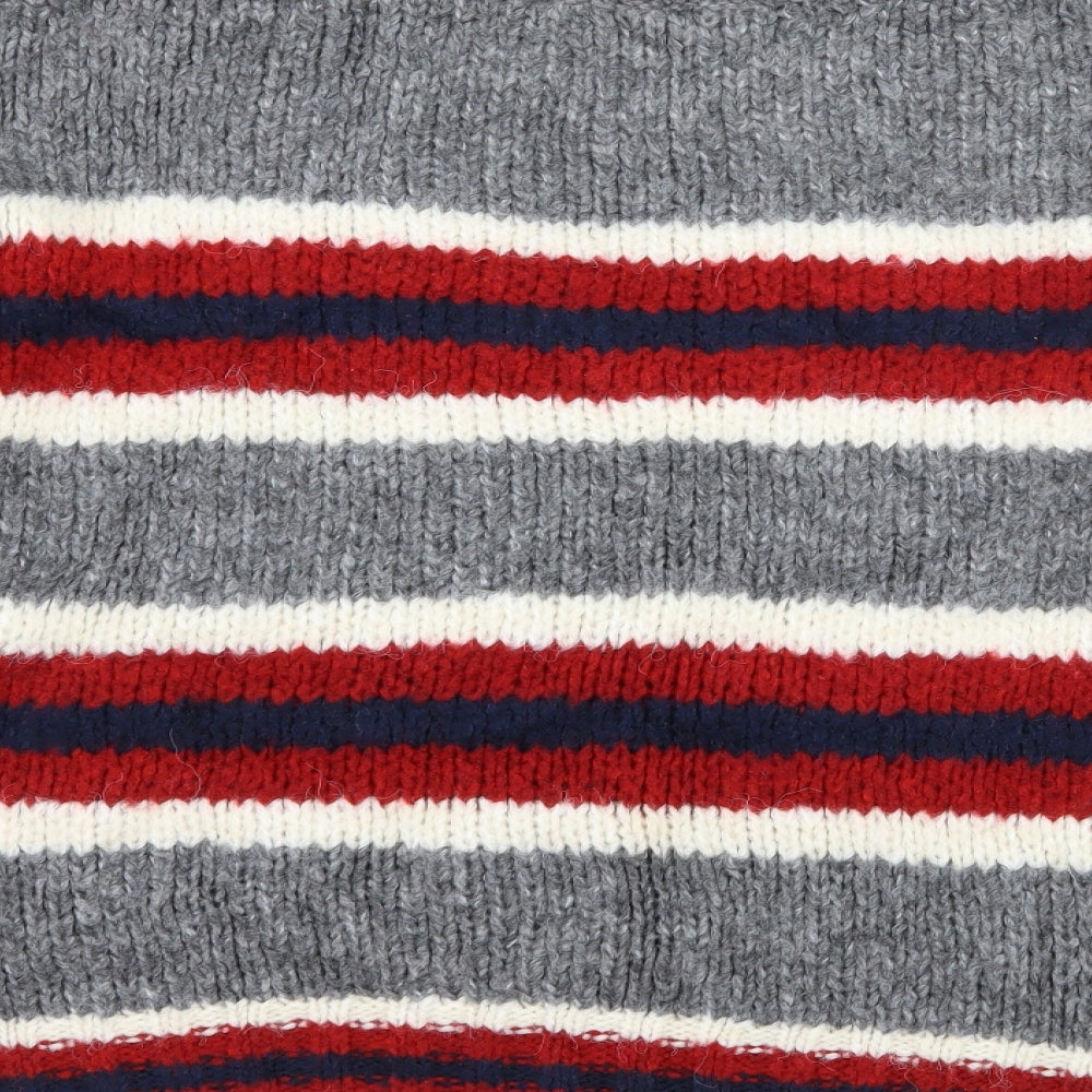 Primark Womens Grey Striped Knit Pullover Jumper Size 14
