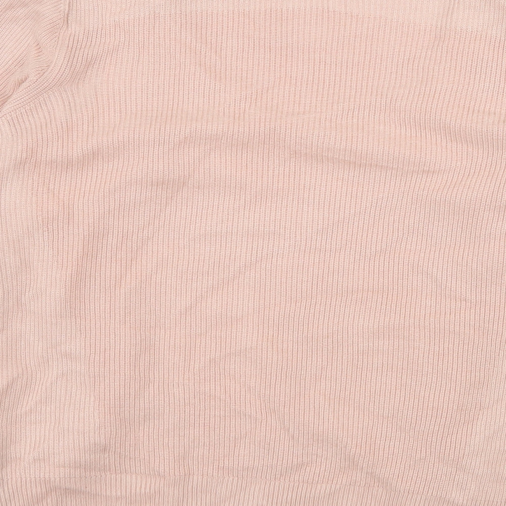 Marks and Spencer Womens Pink  Knit Basic Blouse Size 12  - Crochet detail