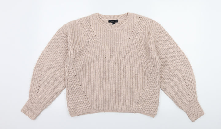 New Look Womens Pink Knit Pullover Jumper Size S
