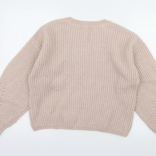 New Look Womens Pink  Knit Pullover Jumper Size S