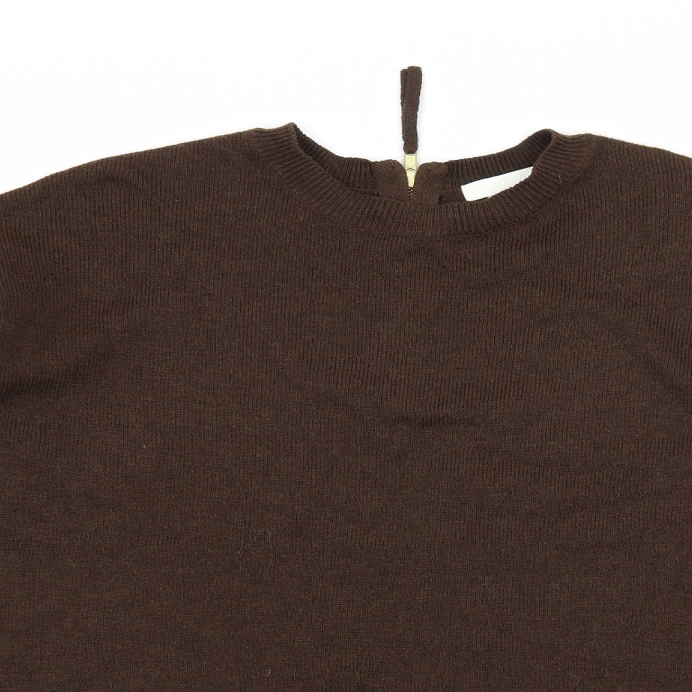 H&M Womens Brown  Knit Pullover Jumper Size XS