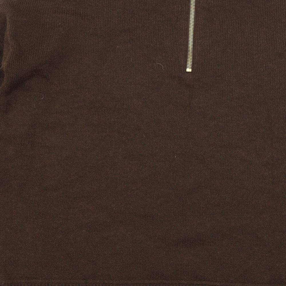 H&M Womens Brown  Knit Pullover Jumper Size XS