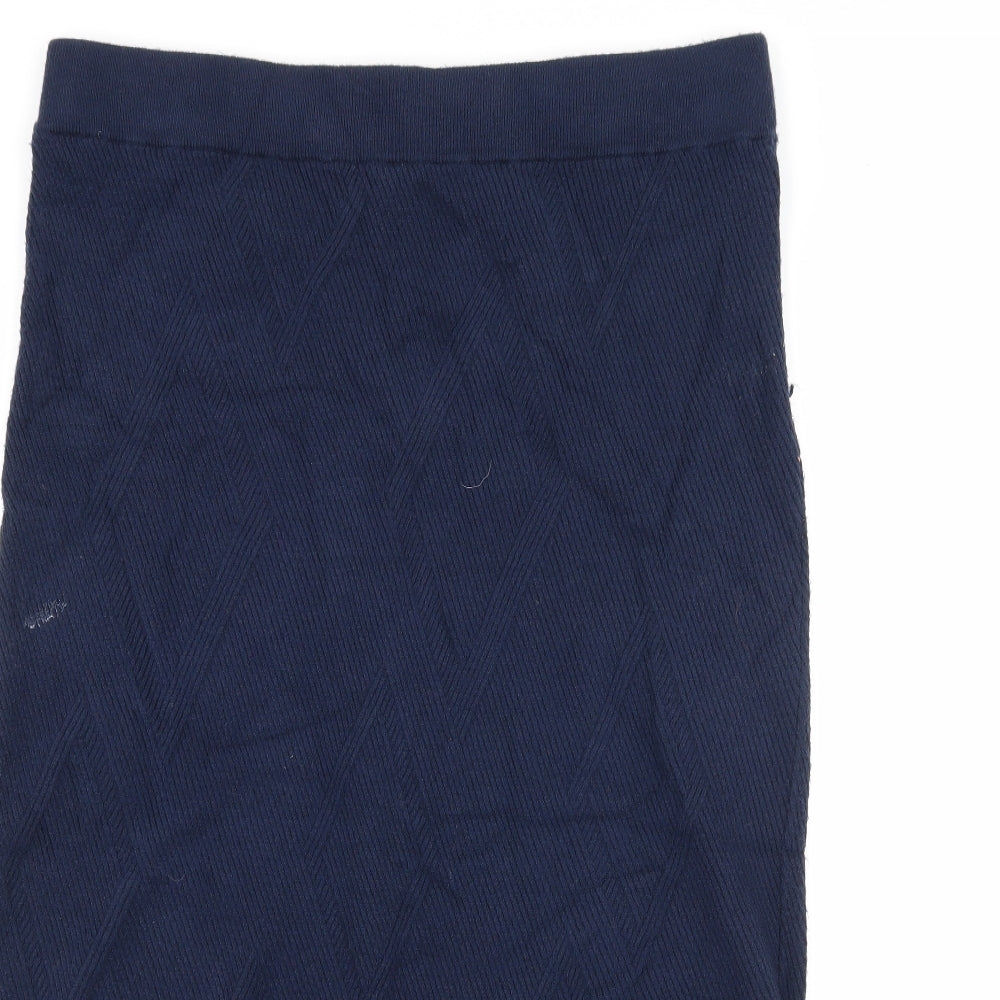 Marks and Spencer Womens Blue  Knit Straight & Pencil Skirt Size 18