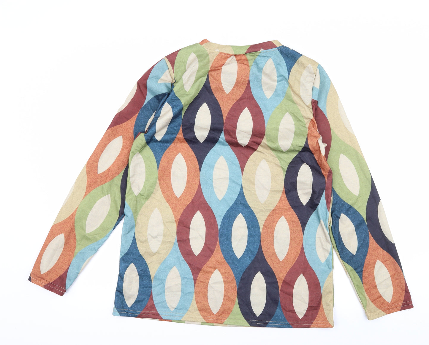 Preworn Womens Multicoloured Geometric Jersey Basic T-Shirt Size M