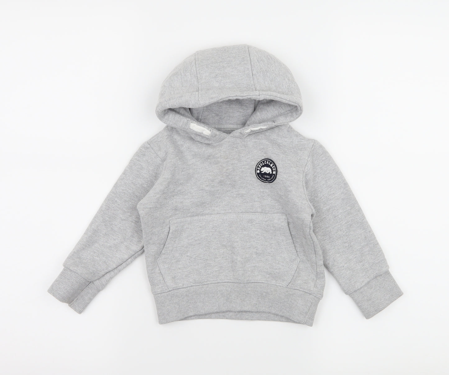SoulCal&Co Boys Grey  Jersey Pullover Hoodie Size 2-3 Years