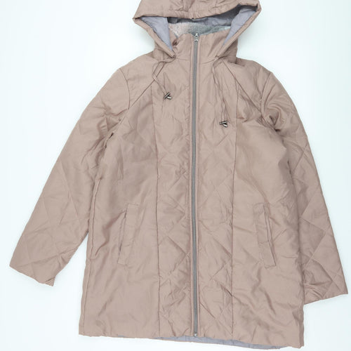 Anne De Lancay Womens Pink   Parka Coat Size S