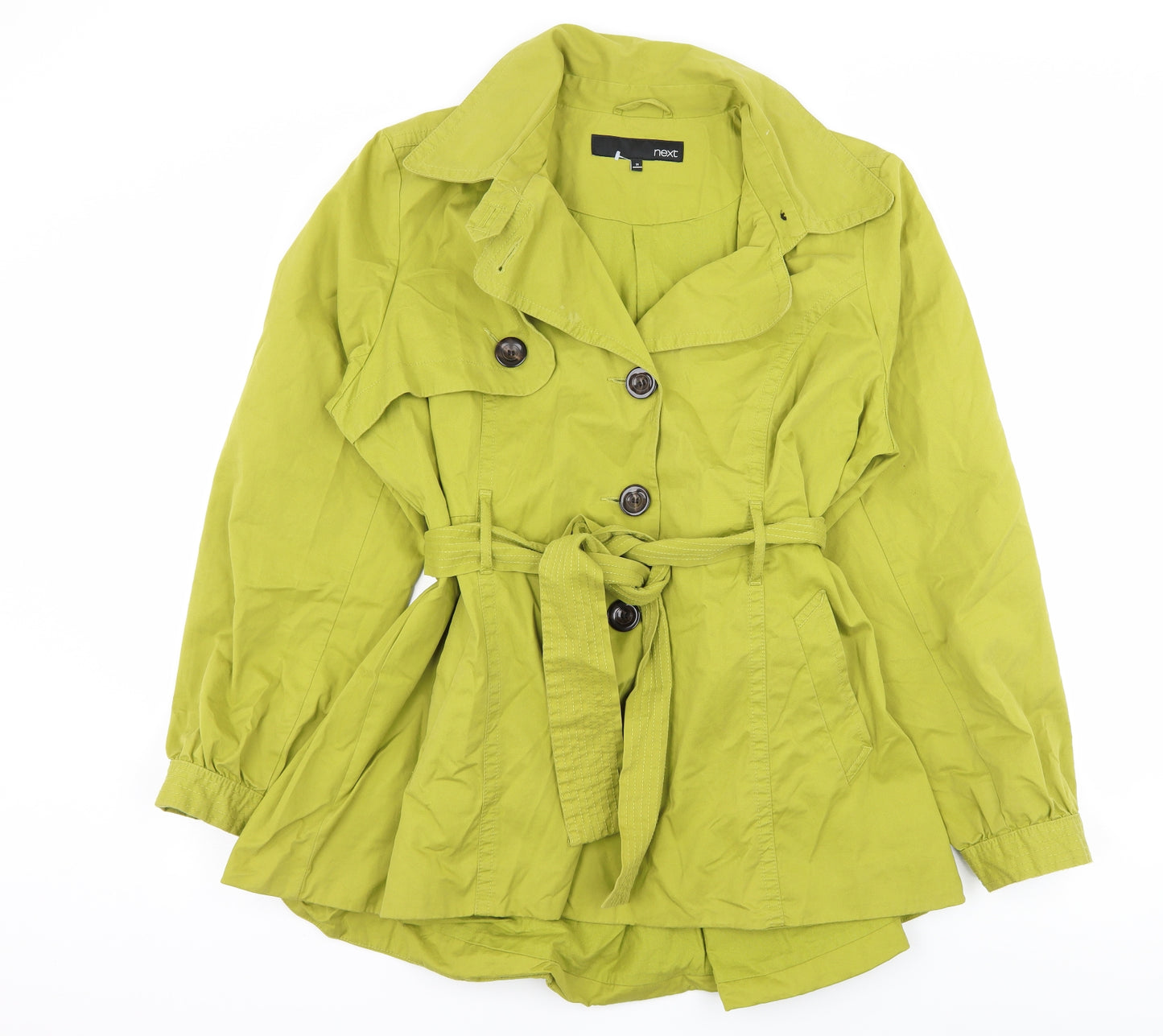 NEXT Womens Green   Overcoat Coat Size 18
