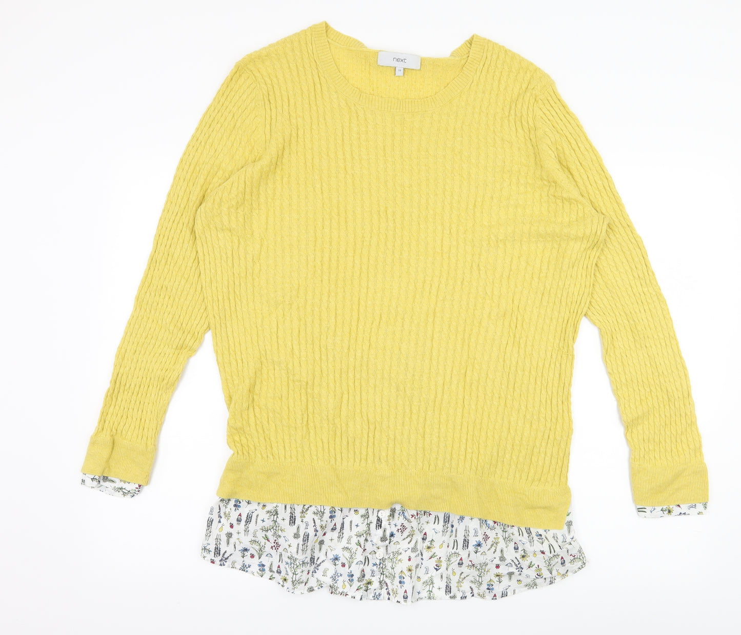 NEXT Womens Yellow  Knit Pullover Jumper Size 20