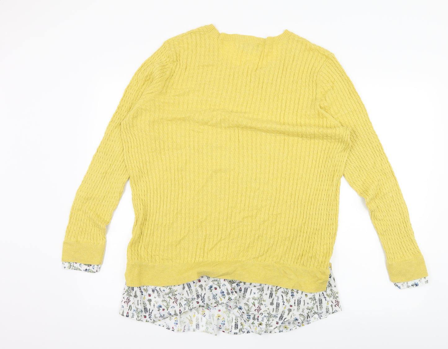 NEXT Womens Yellow  Knit Pullover Jumper Size 20