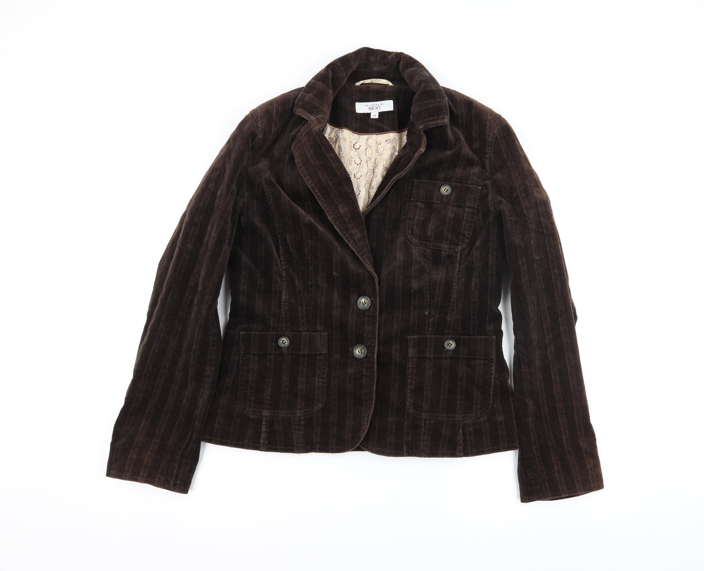 NEXT Womens Brown Striped  Jacket Blazer Size 12