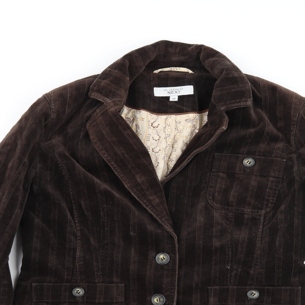 NEXT Womens Brown Striped  Jacket Blazer Size 12