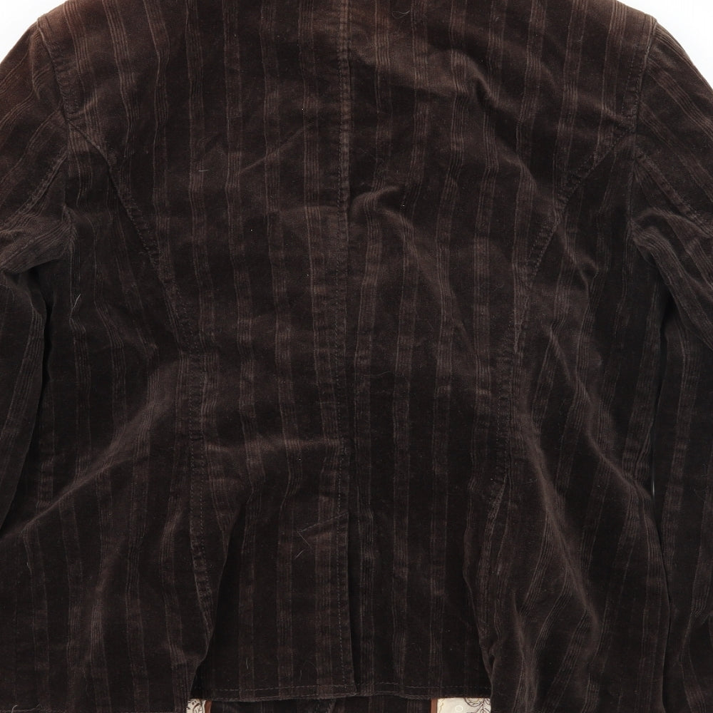 NEXT Womens Brown Striped  Jacket Blazer Size 12