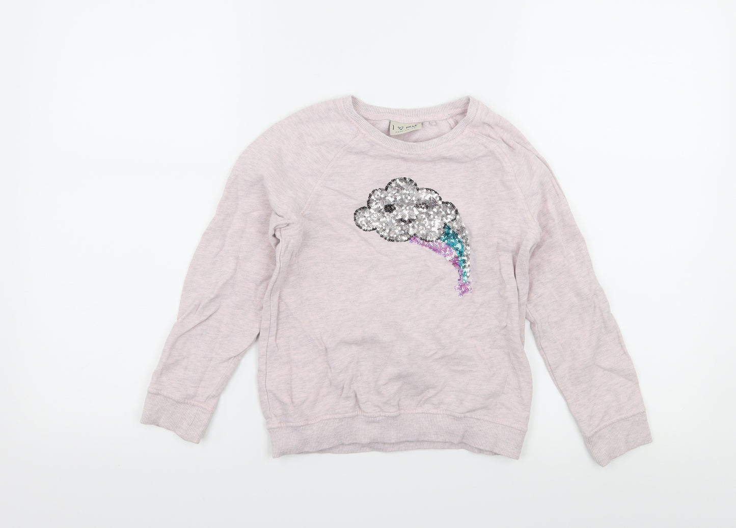 NEXT Girls Pink  Jersey Pullover Sweatshirt Size 6 Years  - Cloud