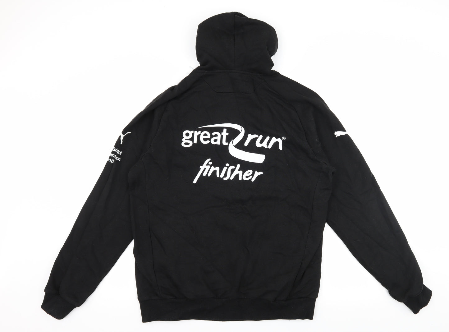 PUMA Mens Black  Jersey Pullover Hoodie Size L  - Bristol Half Marathon
