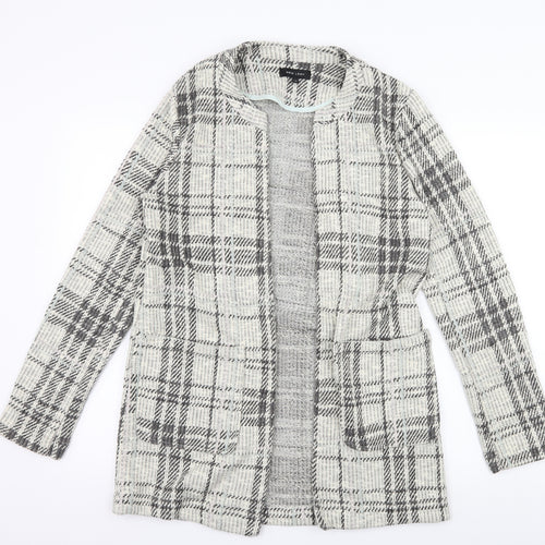 New Look Womens Ivory Plaid Jersey Jacket  Size 12